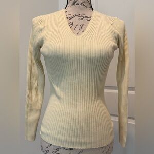 Vintage Gap Ribbed V-Neck Long Sleeve Sweater